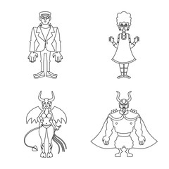 Isolated object of scary and phantom icon. Collection of scary and horror stock symbol for web.