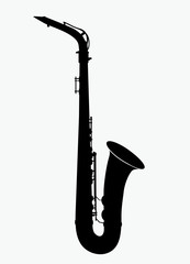 vector silhouette of saxophone