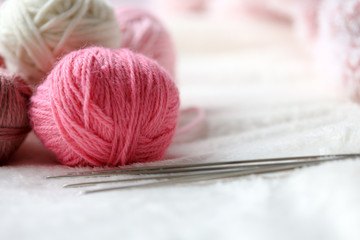 knitting - threads and knitting needles
