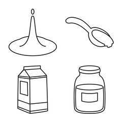 Vector design of food and dairy icon. Set of food and calcium stock symbol for web.