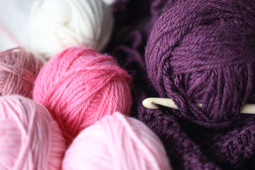 crochet - balls of thread and a hook