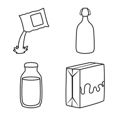 Vector illustration of food and dairy icon. Set of food and calcium vector icon for stock.