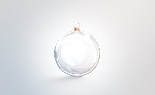 Blank Glass Christmas Ball For Tree Mock Up, Isolated