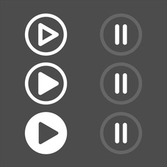 buttons play stop web vector