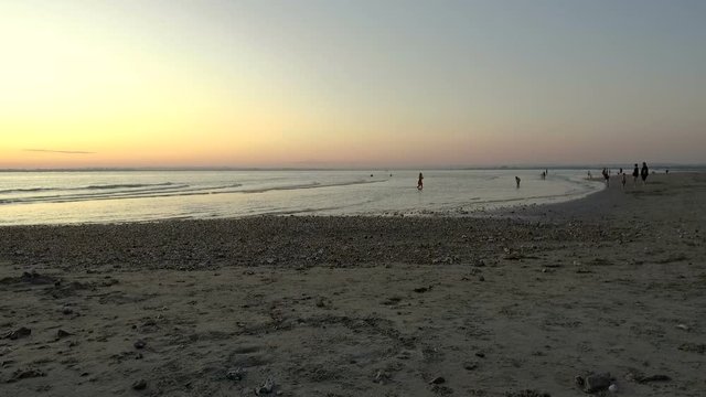 West Wittering beach near Chichester in West Sussex - United Kingdom at sunset - 25th of August 2019
