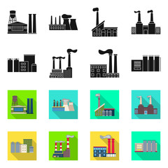 Vector design of industry and plant logo. Collection of industry and technology vector icon for stock.