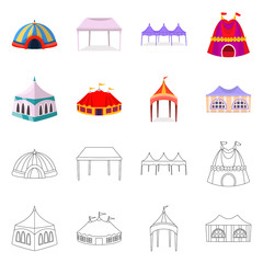 Fototapeta na wymiar Vector illustration of roof and folding symbol. Collection of roof and architecture stock vector illustration.