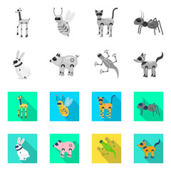 Isolated object of toy and science icon. Set of toy and toy stock symbol for web.