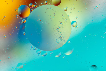 Abstract molecule sctructure. Water bubbles. Macro shot of air or molecule. Abstract space background.