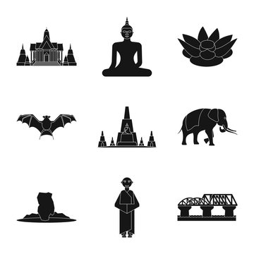 Vector design of country and national icon. Collection of country and travel stock vector illustration.
