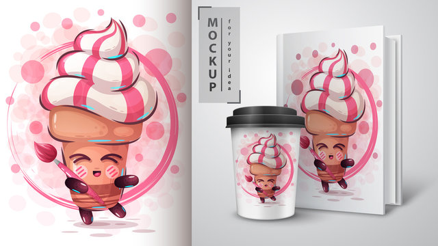 Artist ice cream poster and merchandising