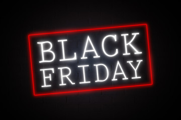 BLACK FRIDAY の文字, ネオン