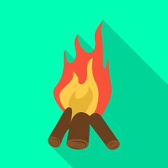 Vector illustration of campfire and light sign. Set of campfire and flammable vector icon for stock.