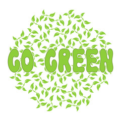 Abstract leaf frame logo. Go green.