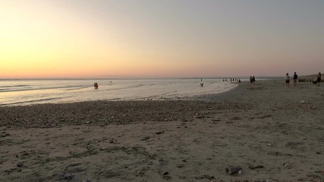 West Wittering beach near Chichester in West Sussex - United Kingdom at sunset - 25th of August 2019