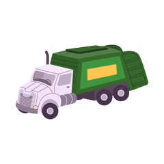 Vector illustration of truck and trash sign. Web element of truck and clean stock vector illustration.
