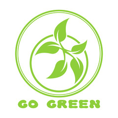 Abstract leaf frame logo. Go green.