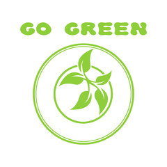 Abstract leaf frame logo. Go green.