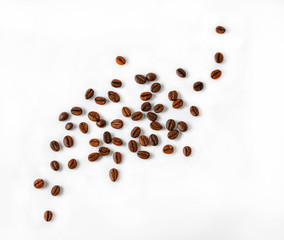 Coffee beans on a white background