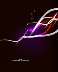 Glowing neon wave lines flowing motion background. Wave energy in black color, fractal design