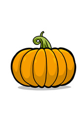 Pumpkin. Doodle. Vector illustration isolated on white background