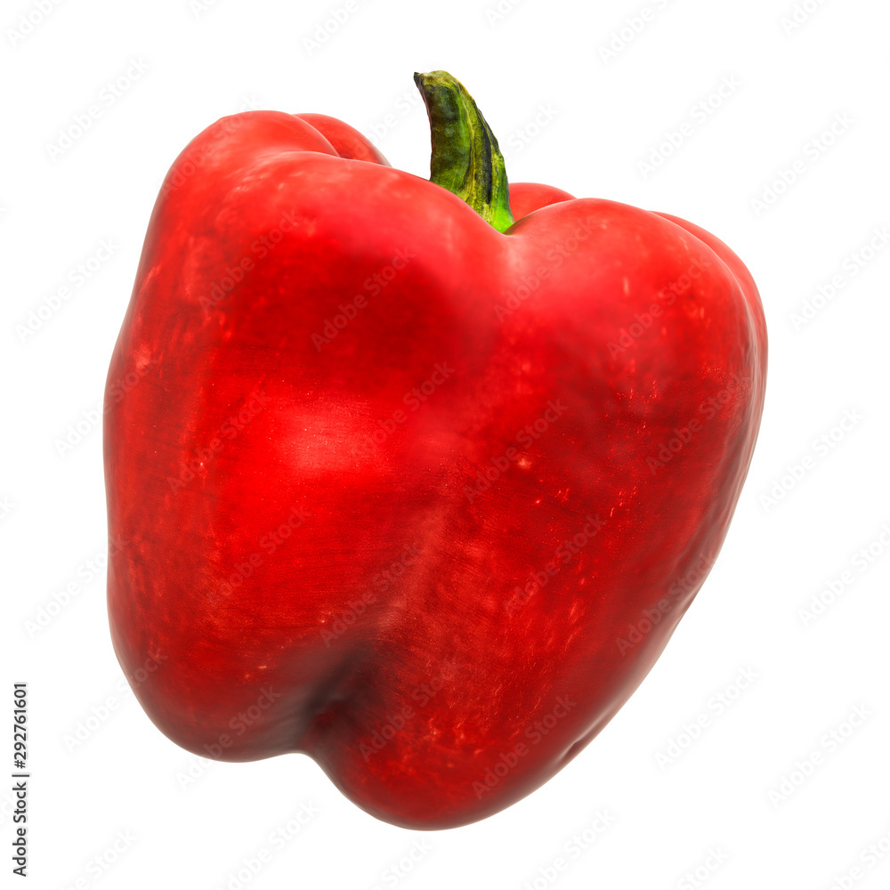 Poster bell peppers close-up 3d rendering with realistic texture