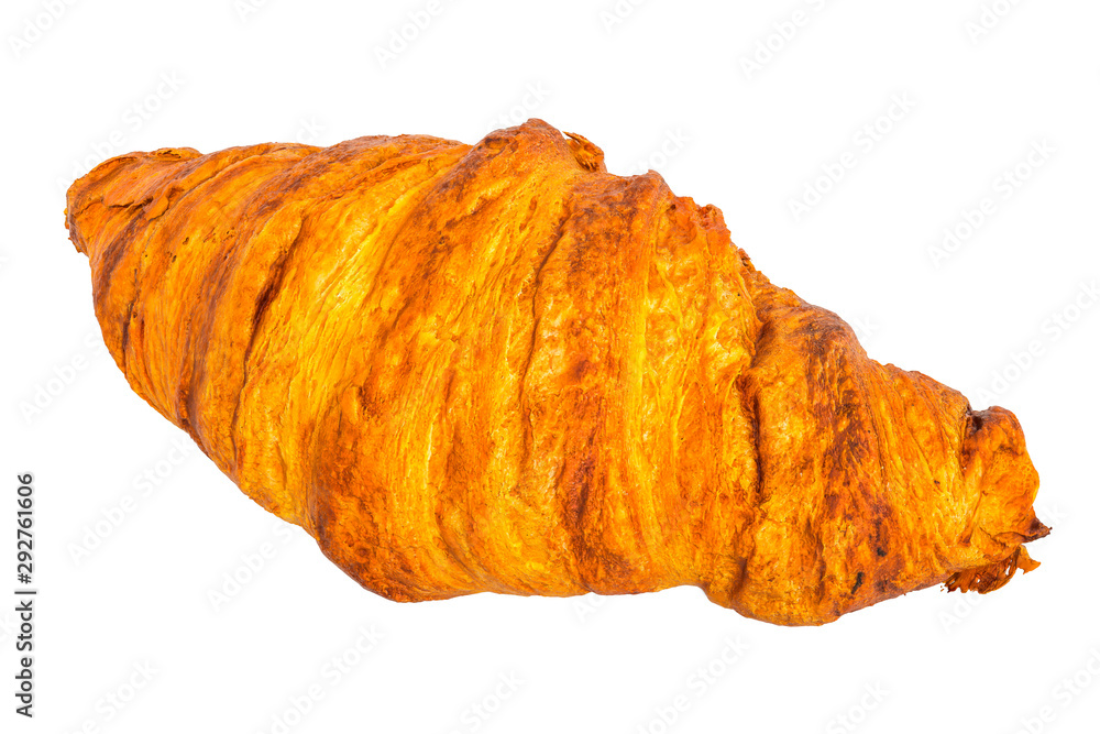 Poster croissant close-up 3d rendering with realistic texture