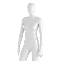 White female mannequin close-up shot on an isolated white background. 3D rendering
