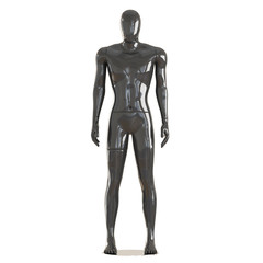 Black male sports mannequin on an isolated white background. 3D rendering