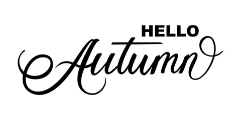 hand drawn lettering hello autumn