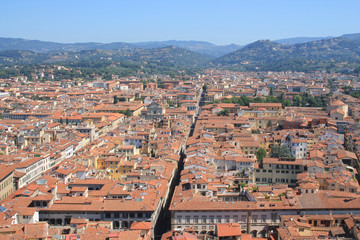 Fototapeta premium Historic center of Florence, city in central Italy and birthplace of the Renaissance, it is the capital city of the Tuscany region, Italy