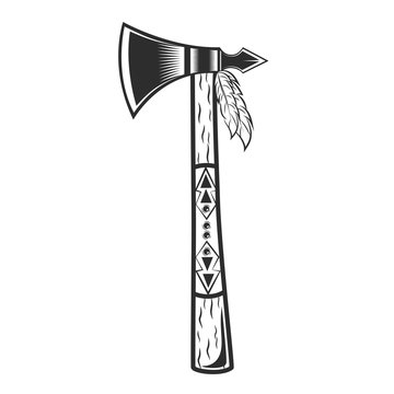 Tomahawk of american indian tribe logo. Vector illustration