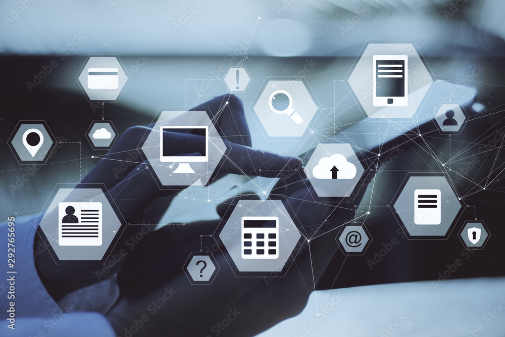 Poster innovation and cloud computing concept
