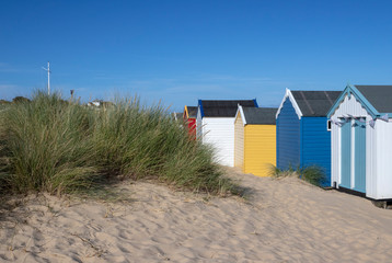 Fototapeta na wymiar Beach Huts, Southwold, Suffolk, England