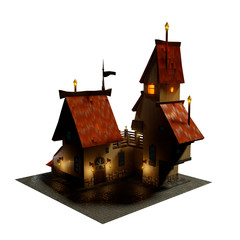 3D rendering illustration Stylised House