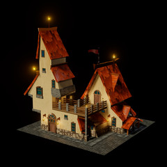 3D rendering illustration Stylised House