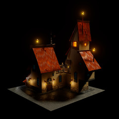 3D rendering illustration Stylised House