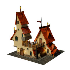 3D rendering illustration Stylised House