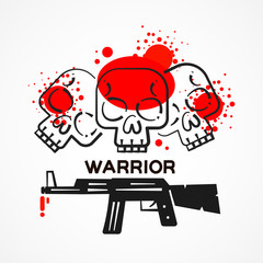 Warrior Logo On White Background. Army Vector Background. Vector Logo Template. Logotype. Conception Of History. History Icon. Spartan Warrior Vector.