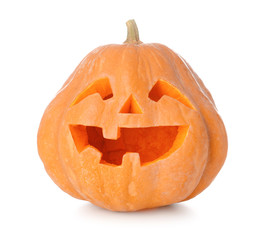 Halloween pumpkin on white background