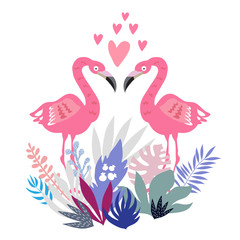 Obraz na płótnie Canvas Flamingo pink1