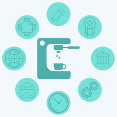 Coffee machine vector icon sign symbol