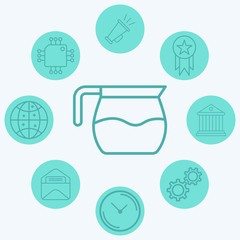 Coffee pot vector icon sign symbol