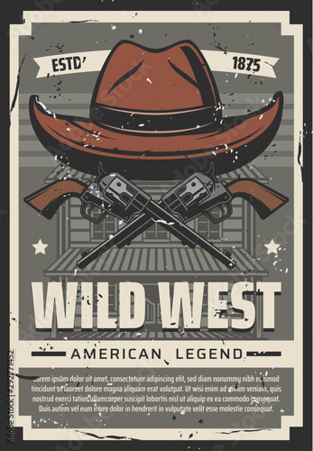 Wild West Cowboy Hat, Western Vintage Retro Poster Poster | Posters-Vector  Tradition