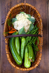 fresh vegetables in a basket
