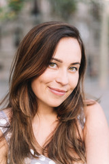 Portrait of pretty woman in the city