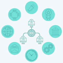 Computer network vector icon sign symbol