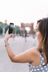 Portrait of pretty woman in the city