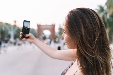Portrait of pretty woman in the city