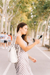 Portrait of pretty woman in the city